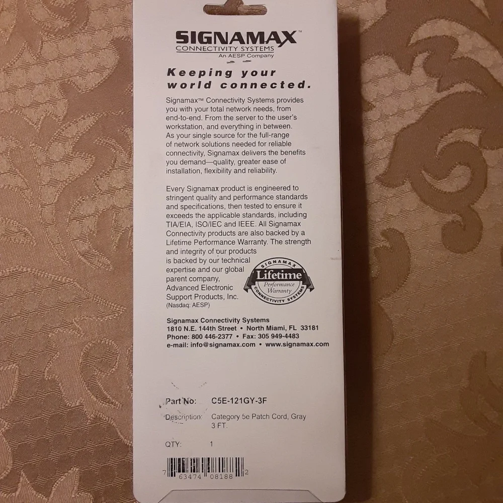 Signamax Enhanced Cat5e 350MHz Ethernet Patch Cable